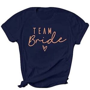 Team Bride T-shirt, Navy Blue, XXL